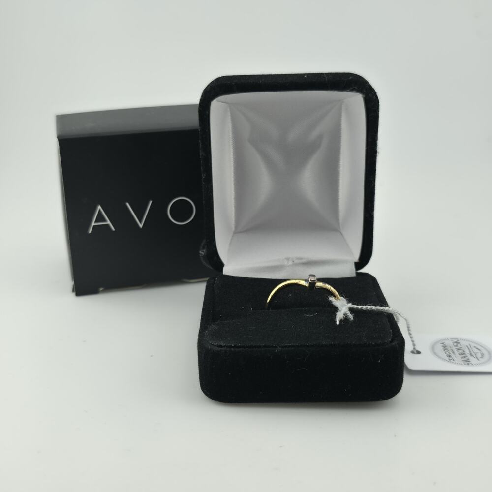 Avon 14K Gold Plated Over 925 Sterling Silver Swarovski Cz Peak Ring Size 8 New - Picture 2 of 16